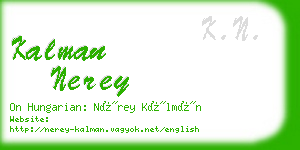 kalman nerey business card